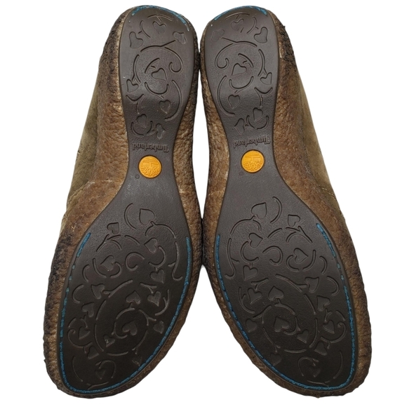 Timberland | Comforia Brown Leather Crepe Sole Slip On Clogs Mules Women's 7 - Picture 9 of 12